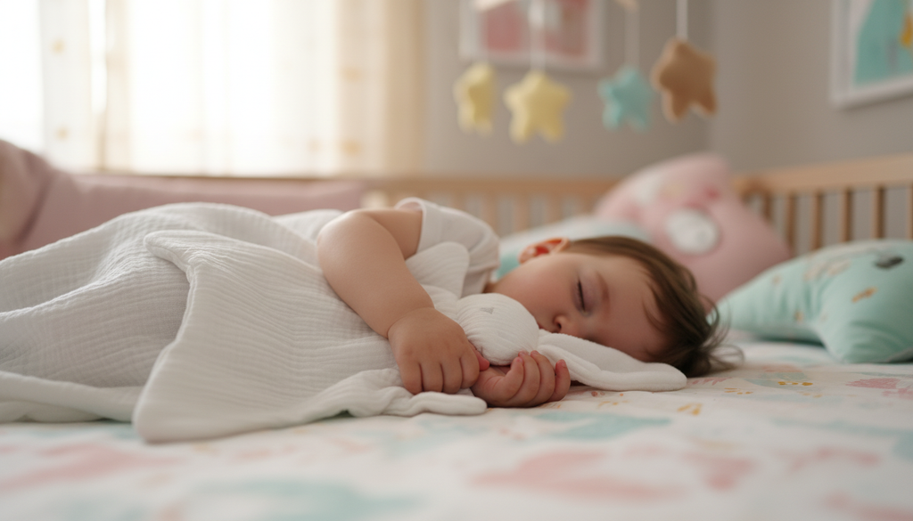 Lapin câlin - doudou en gaze de coton