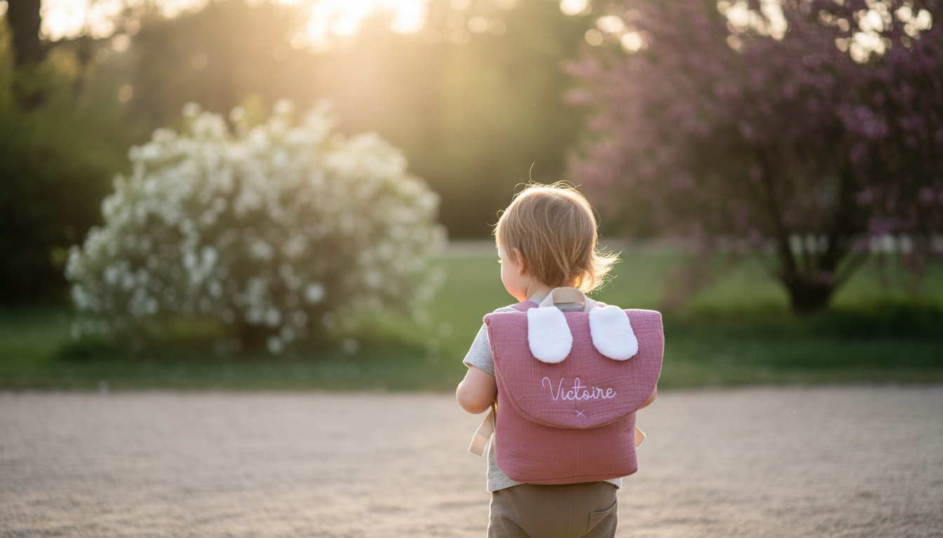 Mon premier sac à dos - petit lapin de gaze