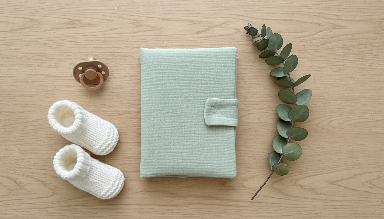 Protège carnet de santé - gaze de coton doux