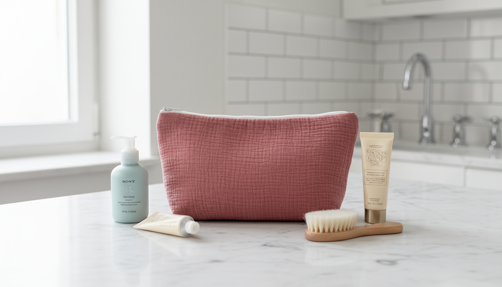 Trousse pour le nécessaire des petits et des grands en coton - pratique et douce