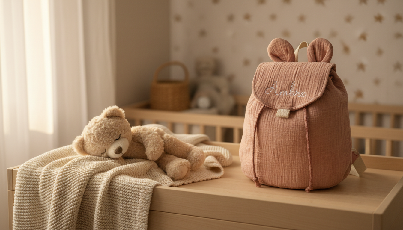 Mon premier sac à dos - petit ourson de gaze