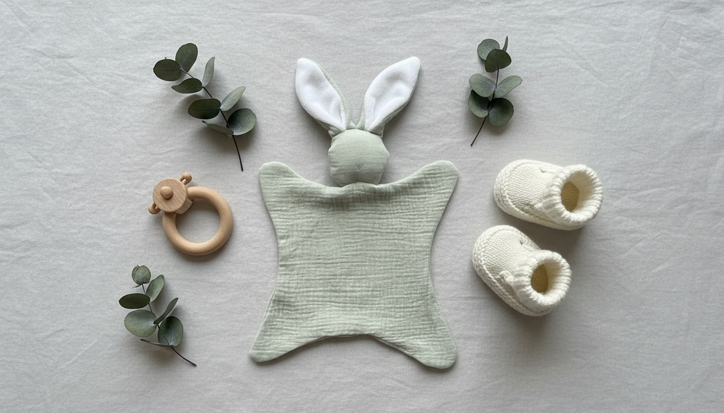 Lapin câlin - doudou en gaze de coton