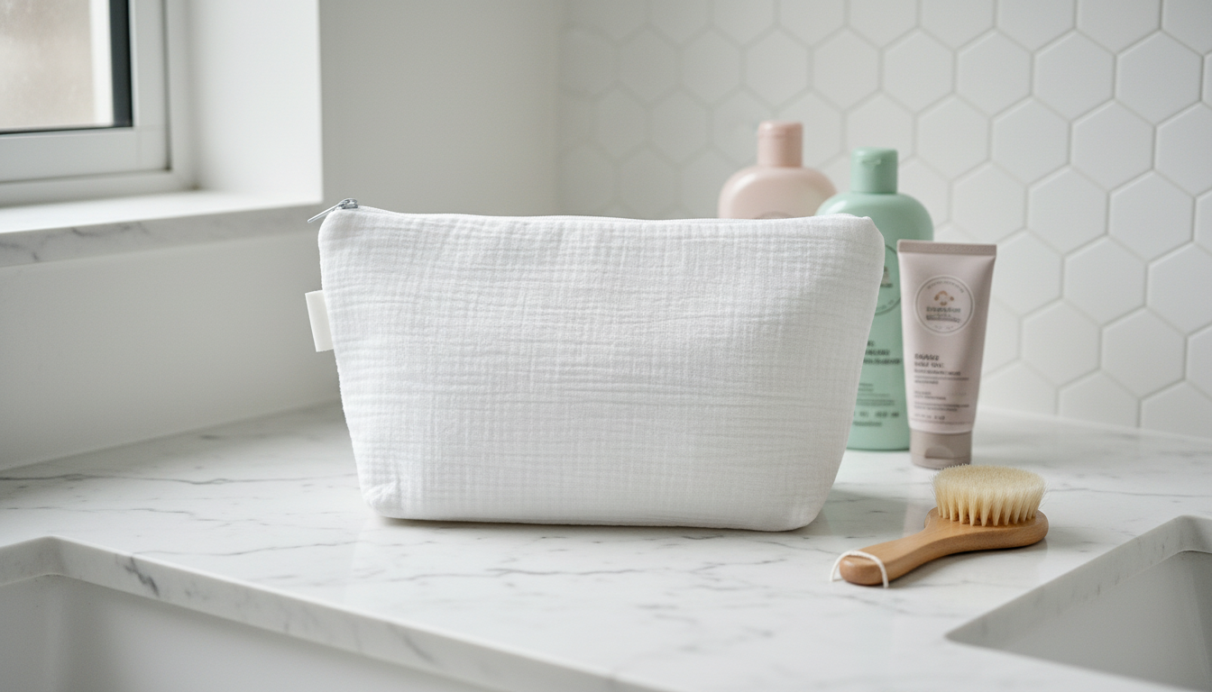 Trousse pour le nécessaire des petits et des grands en coton - pratique et douce