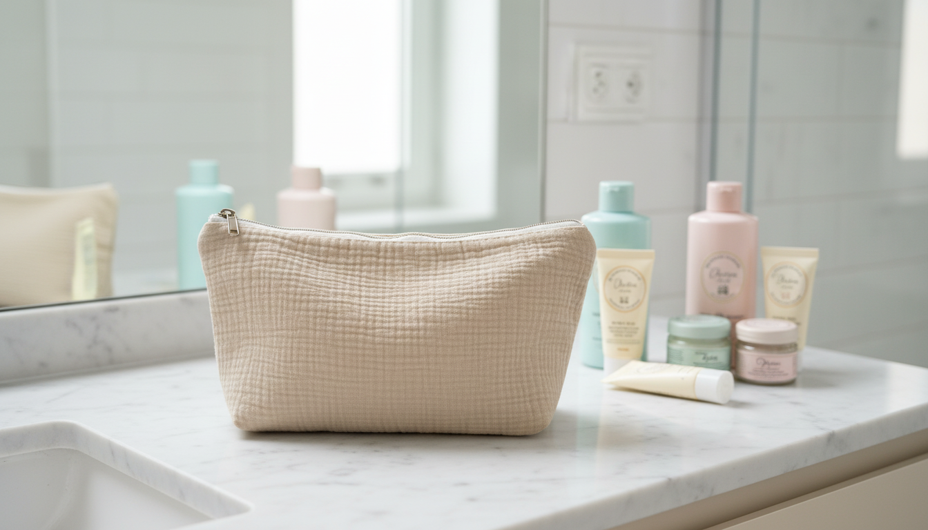 Trousse pour le nécessaire des petits et des grands en coton - pratique et douce