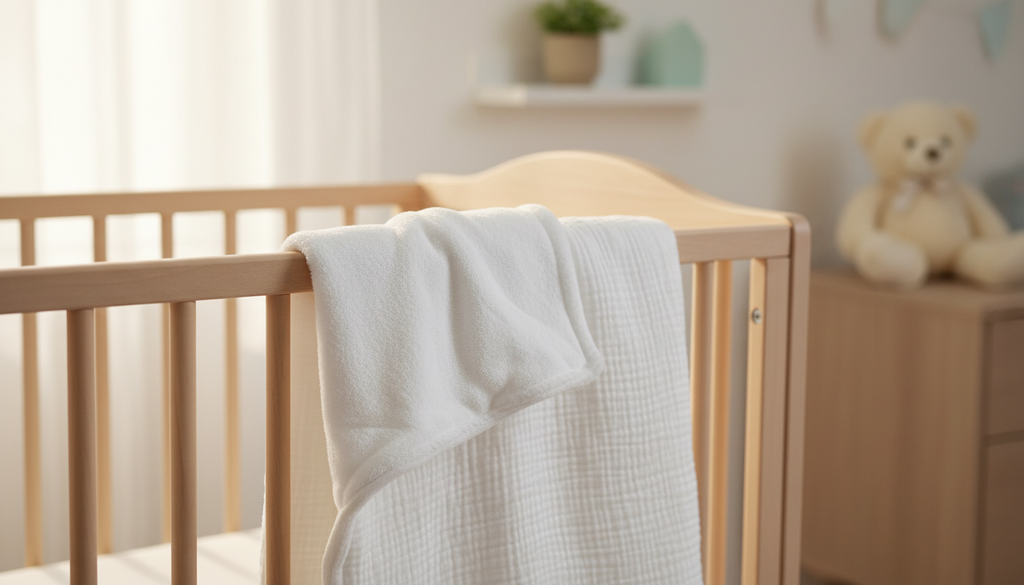 Couverture bébé "nuage de douceur" - polaire et gaze de coton