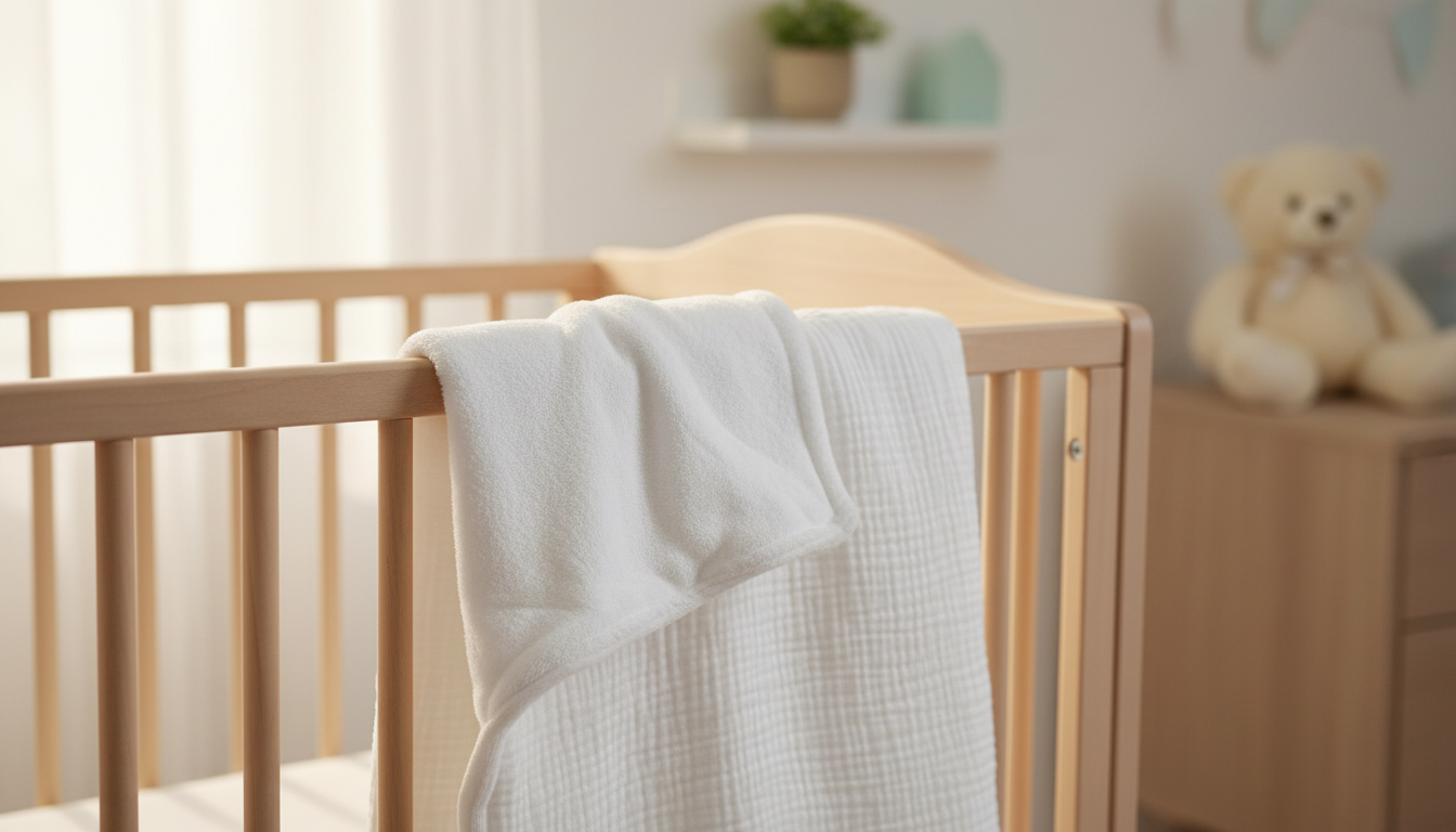 Couverture bébé "nuage de douceur" - polaire et gaze de coton