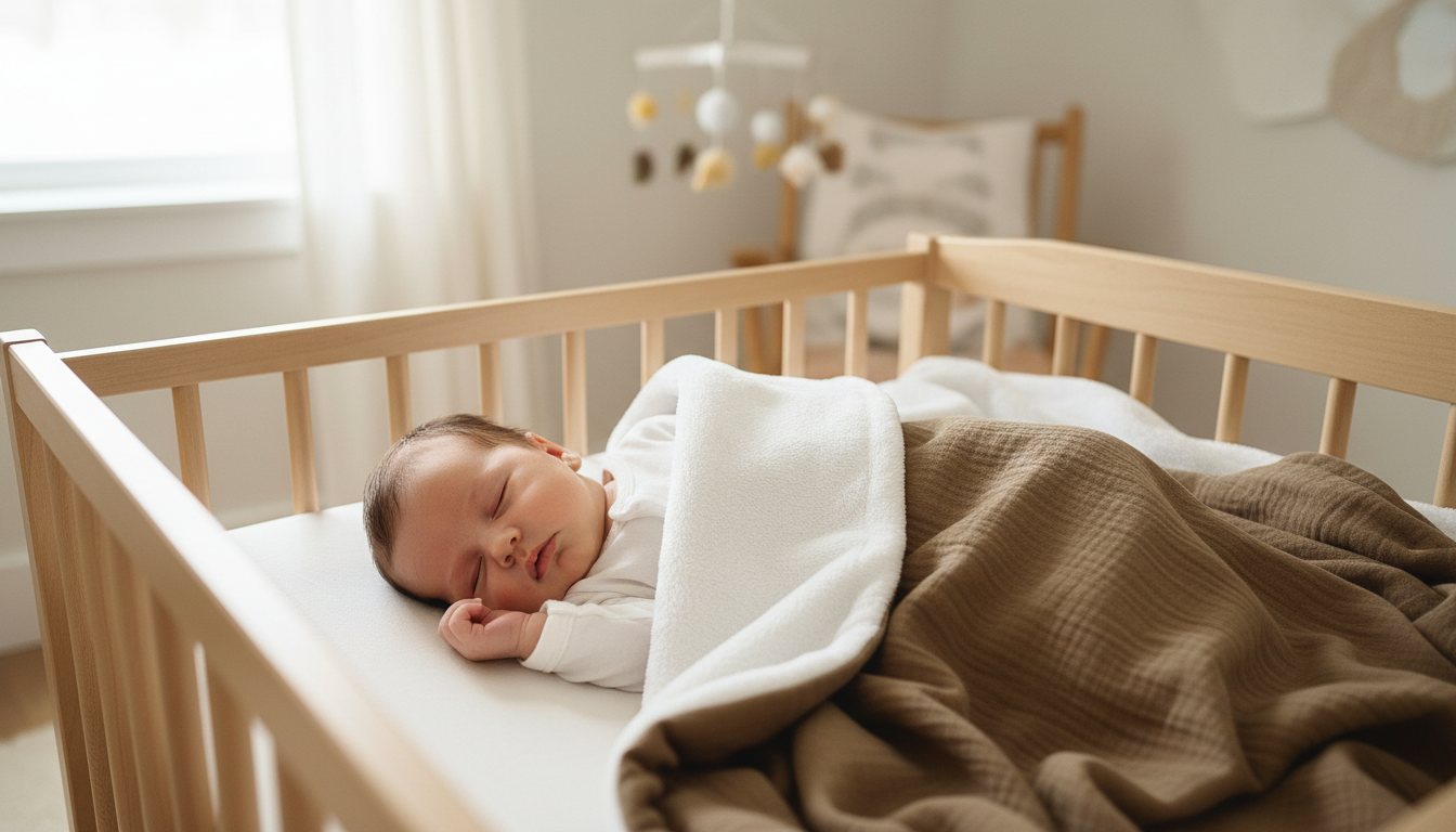 Couverture bébé "nuage de douceur" - polaire et gaze de coton