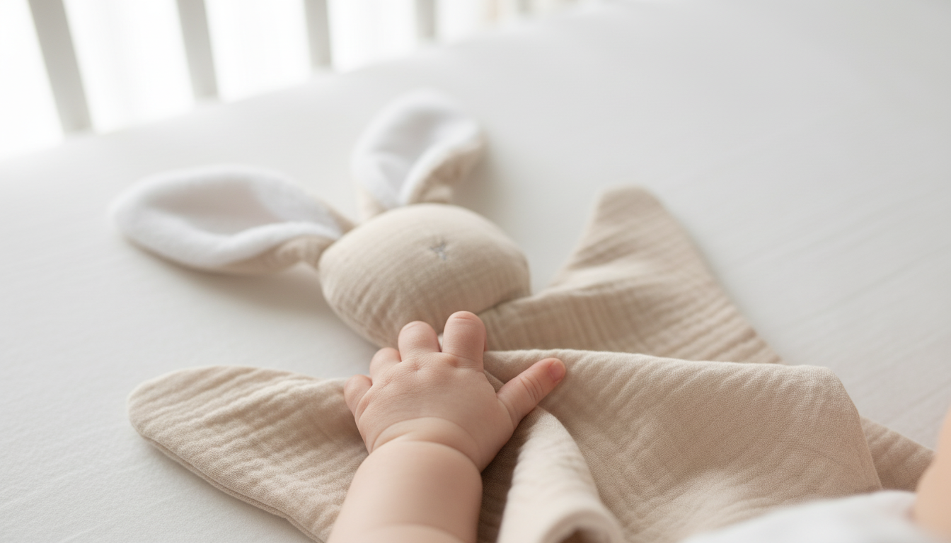 Lapin câlin - doudou en gaze de coton