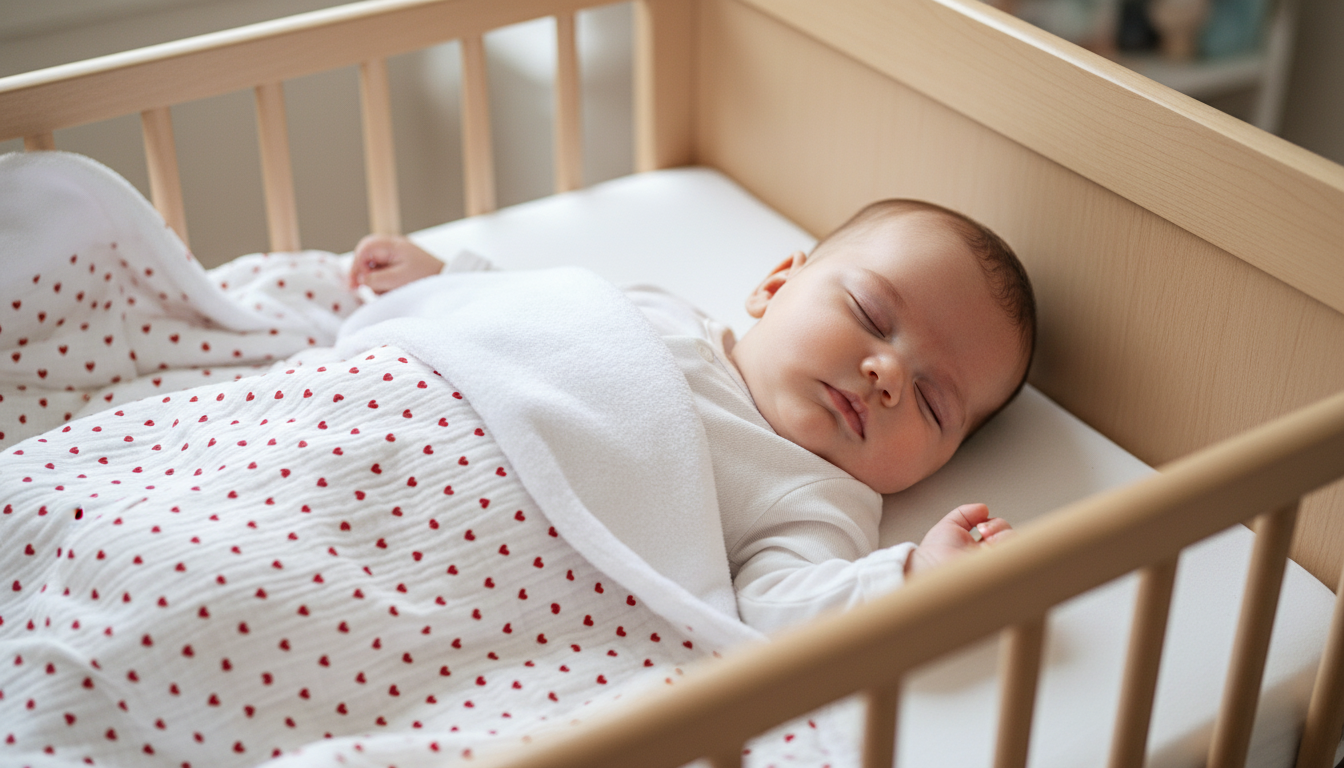 Couverture bébé "nuage de douceur" - polaire et gaze de coton