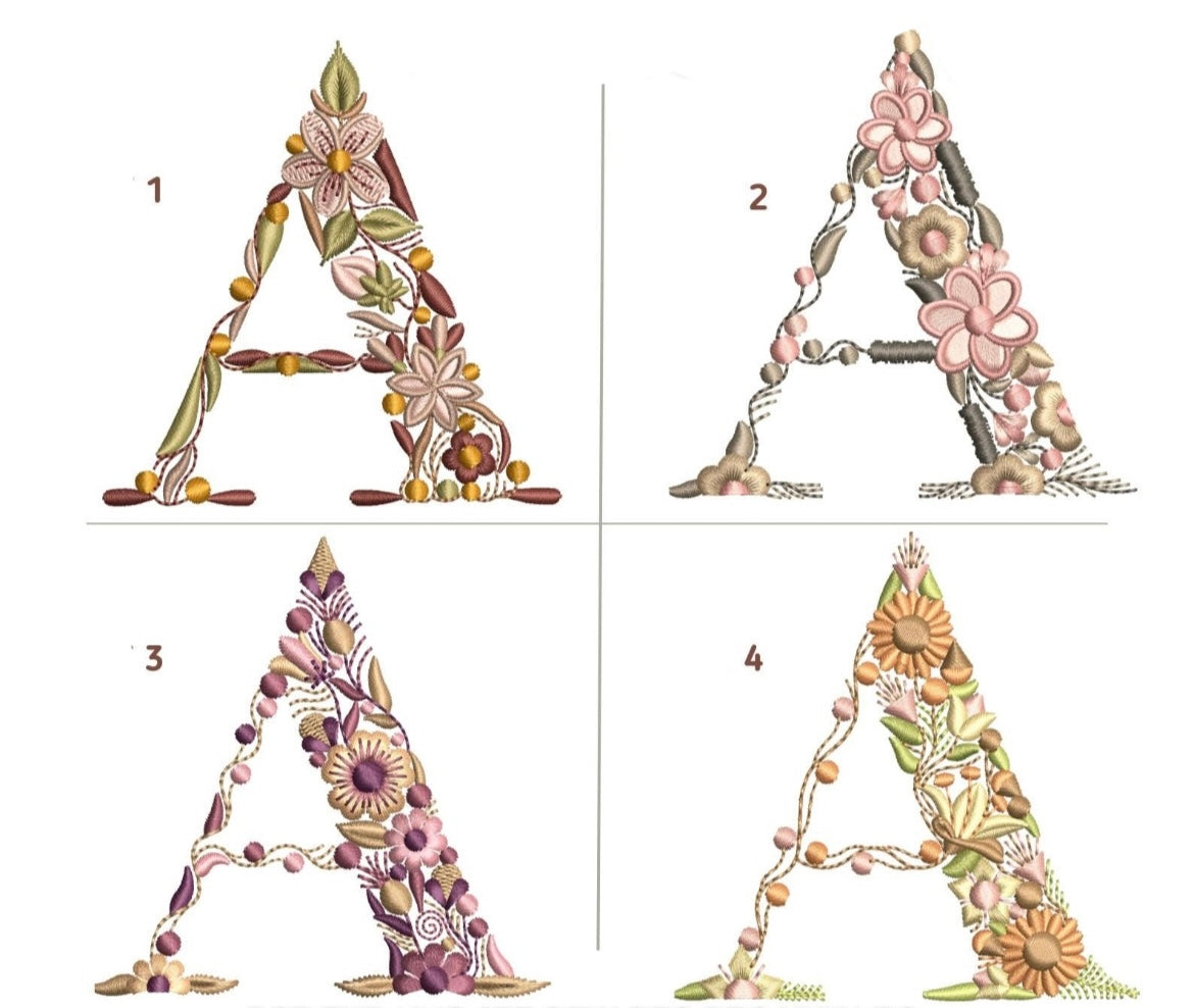 Lettres fleuries à broder