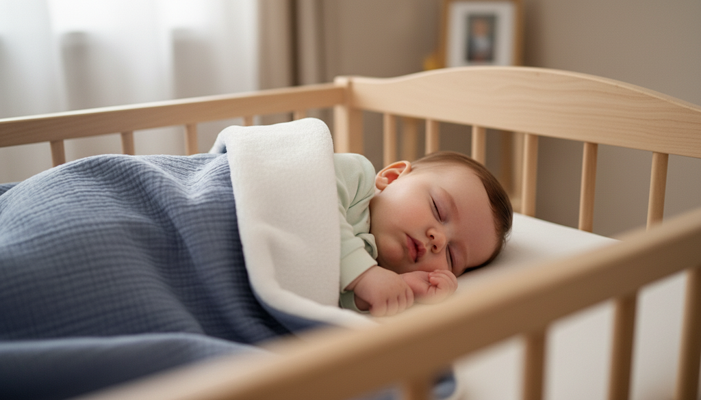 Couverture bébé "nuage de douceur" - polaire et gaze de coton