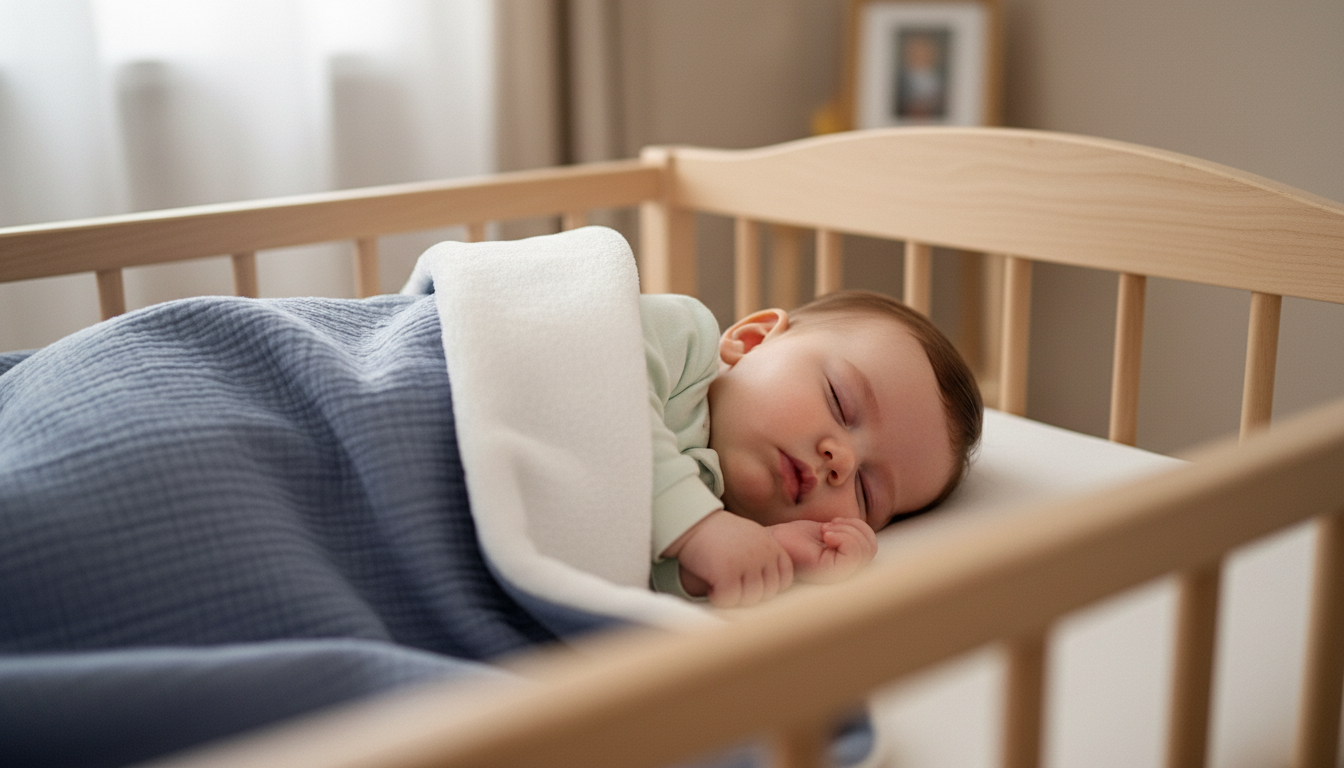 Couverture bébé "nuage de douceur" - polaire et gaze de coton