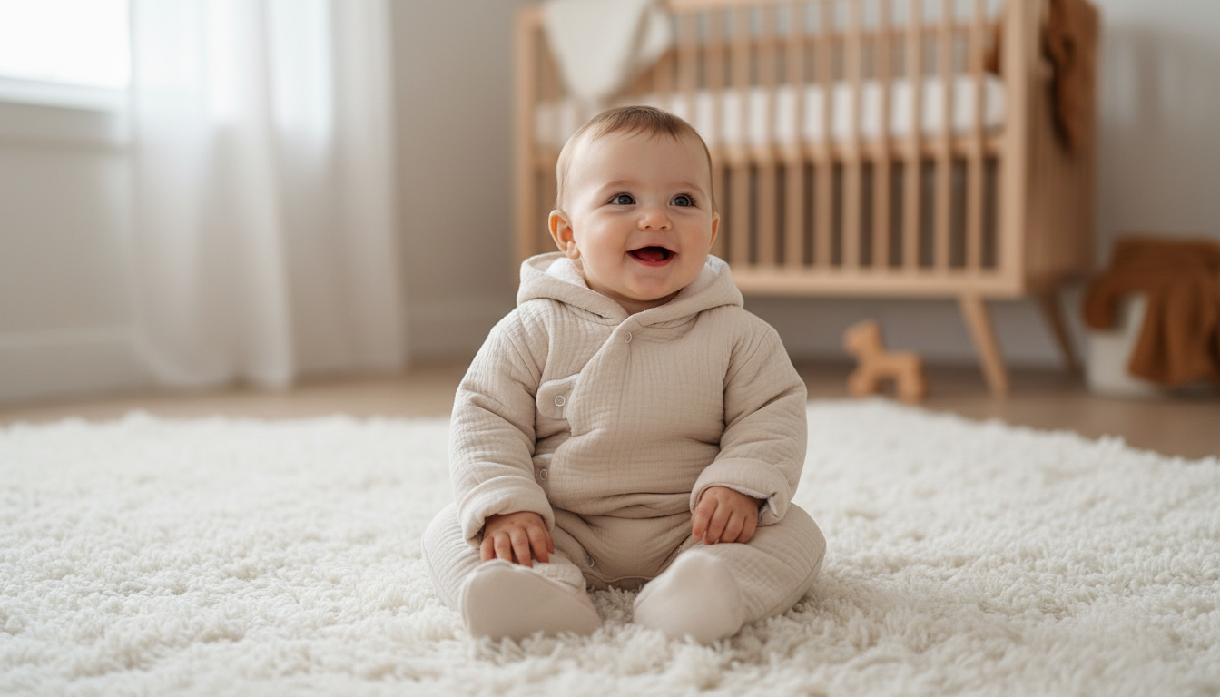 Combi-pilote bébé gaze de coton et polaire - chaleur et douceur garanties