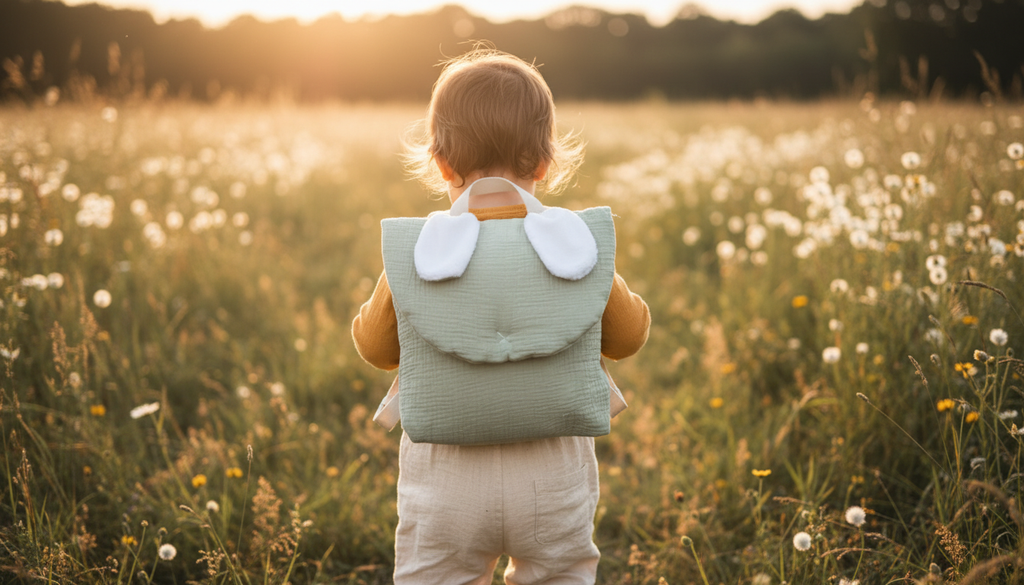 Mon premier sac à dos - petit lapin de gaze