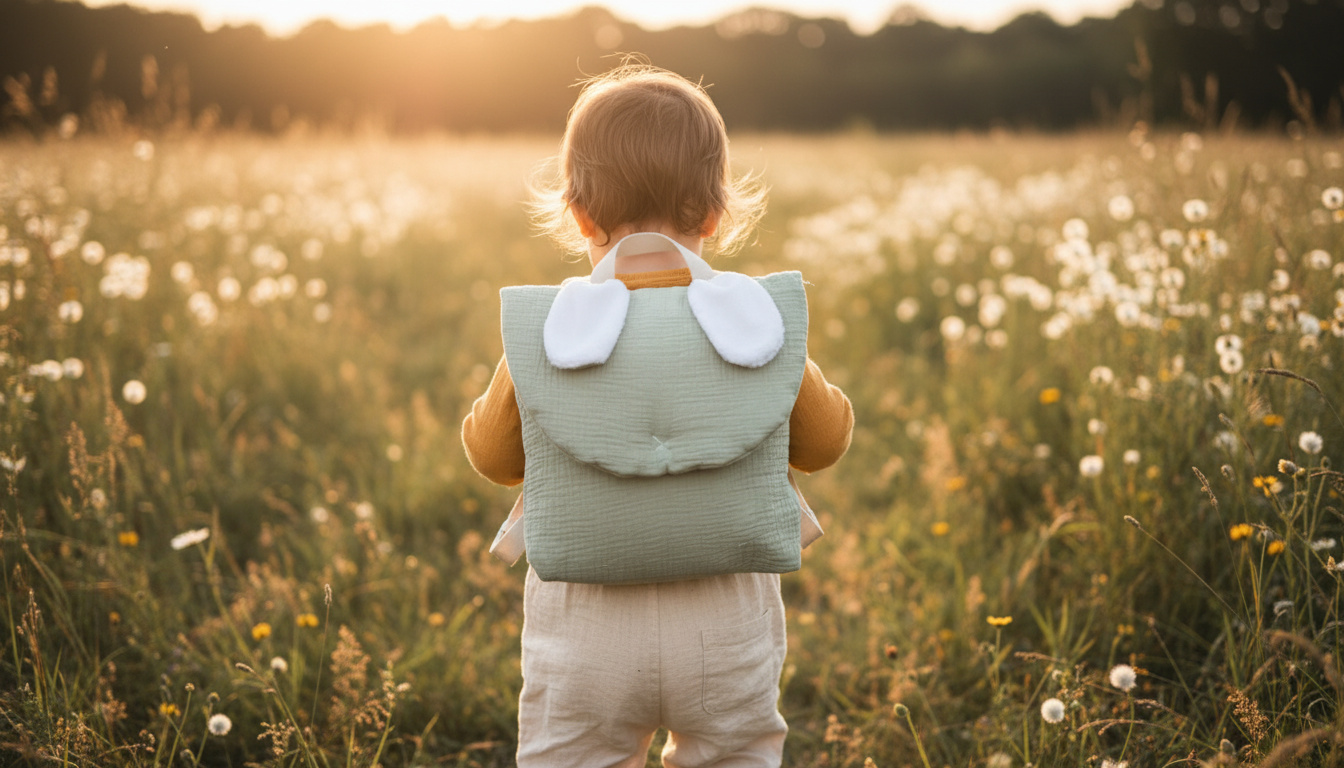 Mon premier sac à dos - petit lapin de gaze