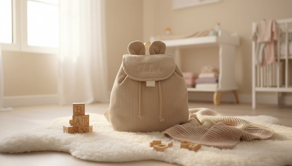 Mon premier sac à dos - petit ourson côtelé