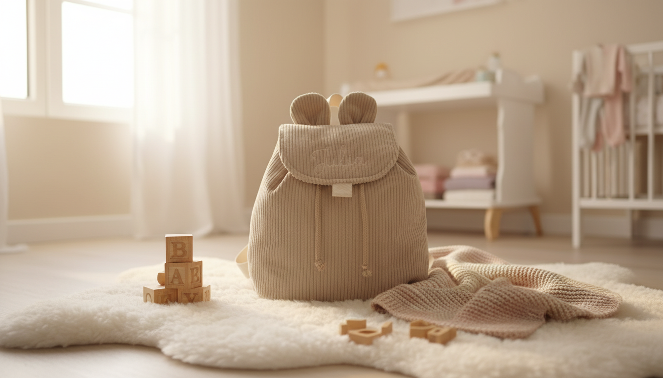 Mon premier sac à dos - petit ourson côtelé